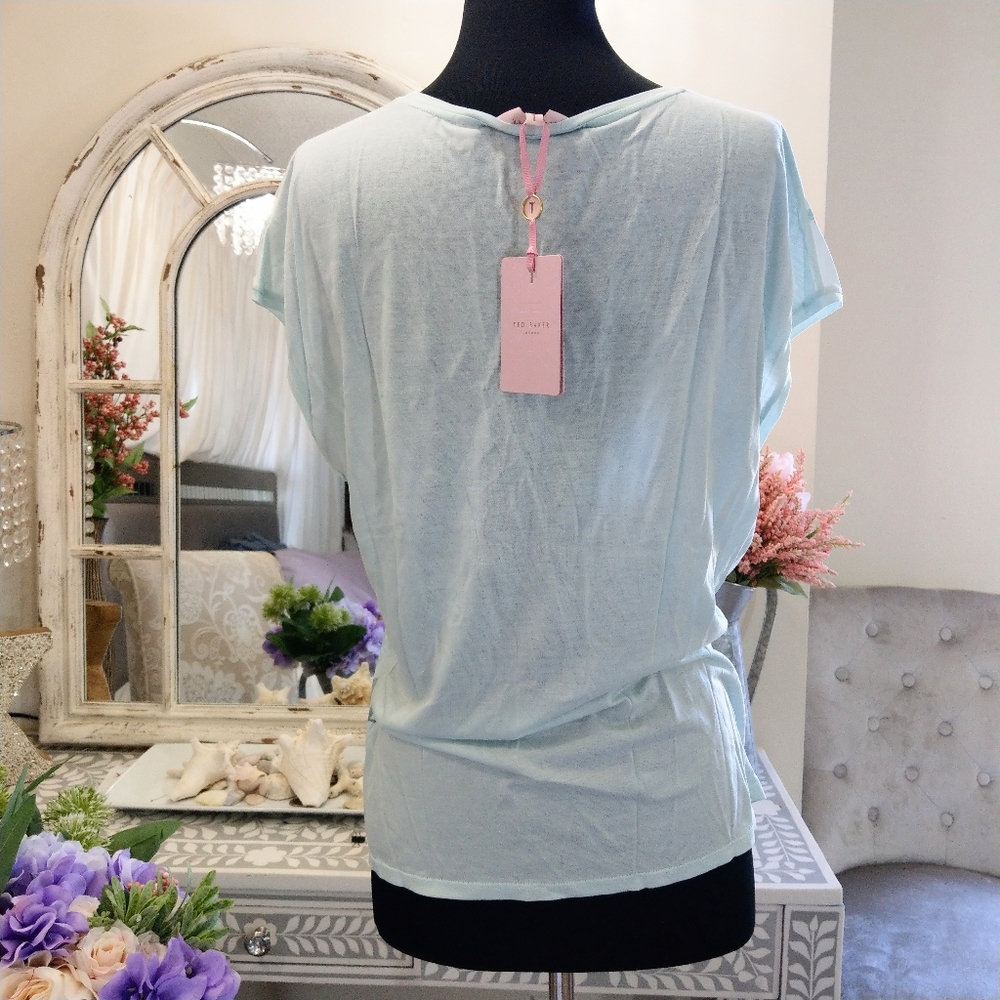 🍒NWT🍒 TED BAKER PASTEL MINT TOP - Picture 3 of 7